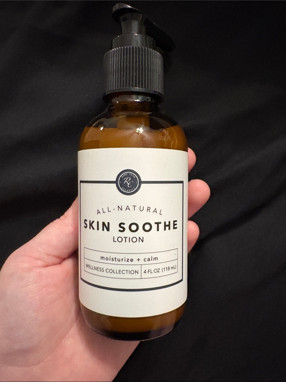 All-Natural Skin Soothe Lotion — Amber Bottle (4 fl oz) Rowe casa organics
